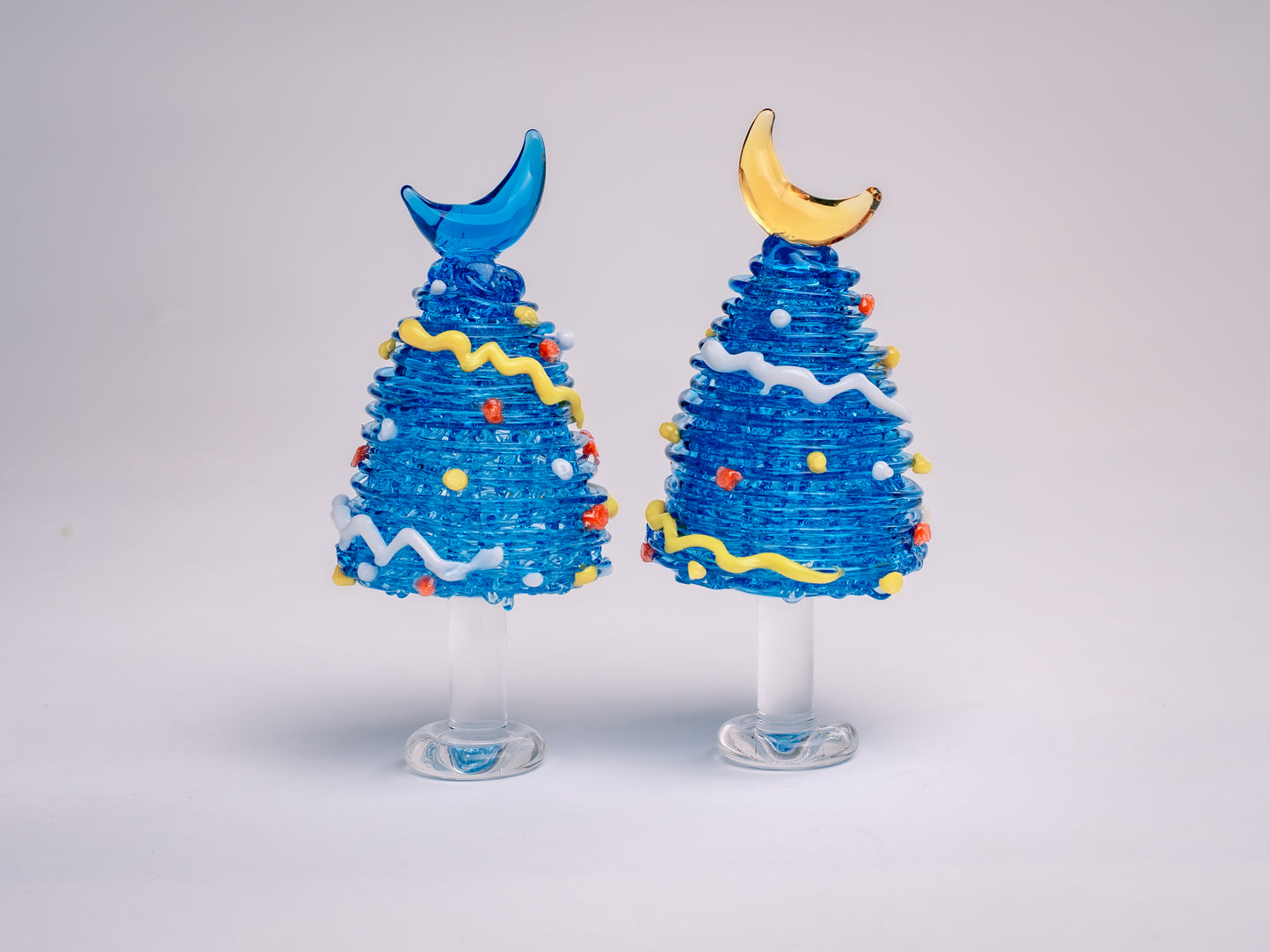 Starry Moon Handcrafted Glass Christmas Tree Decor